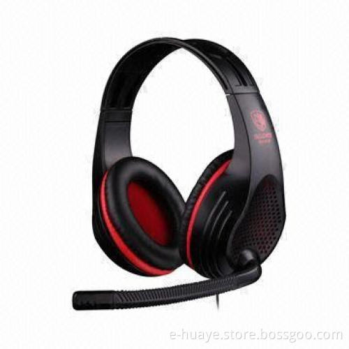 Wired Computer Headphone with High-sensitivity Microphone, 20 to 20,000Hz Frequency Range